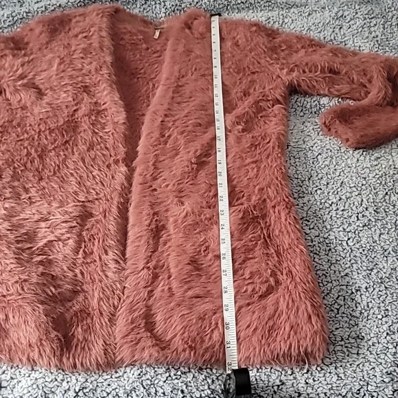 🐰 Free People Fuzzy Open Front Cardigan - Pink - Picture 15 of 15